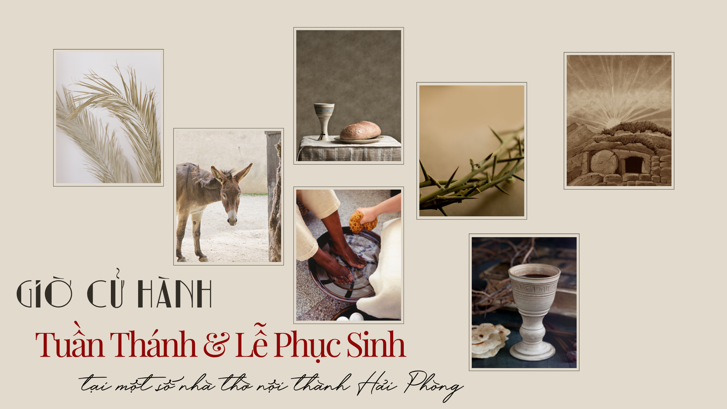 Tổng hợp giờ cử hành Tuần Thánh và Lễ Phục Sinh tại một số giáo xứ nội thành Hải Phòng